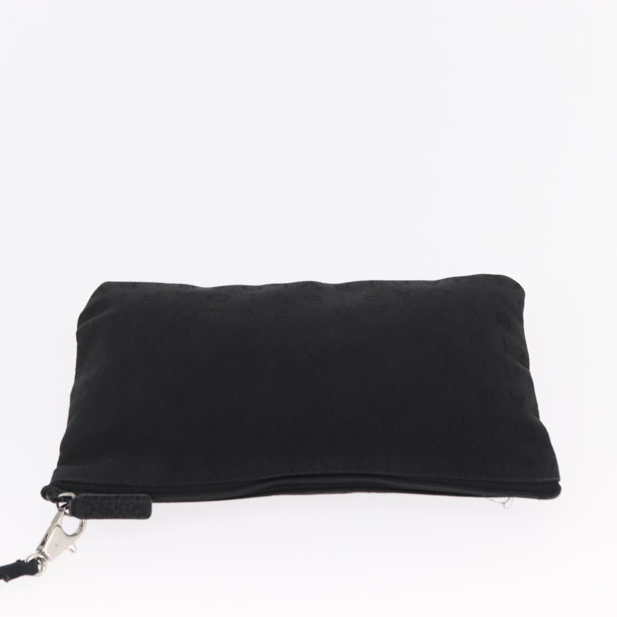 BVLGARI Logo Mania Tote Bag Canvas Black Silver Auth 156876