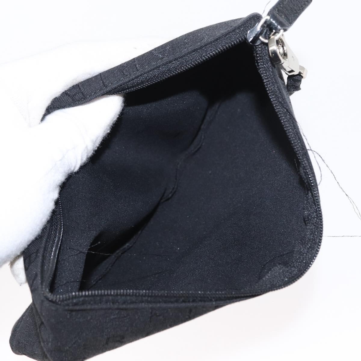 BVLGARI Logo Mania Tote Bag Canvas Black Silver Auth 156876