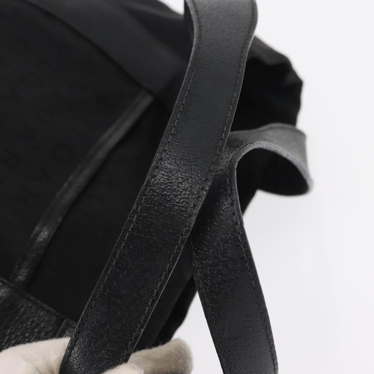 BVLGARI Logo Mania Tote Bag Canvas Black Silver Auth 156876