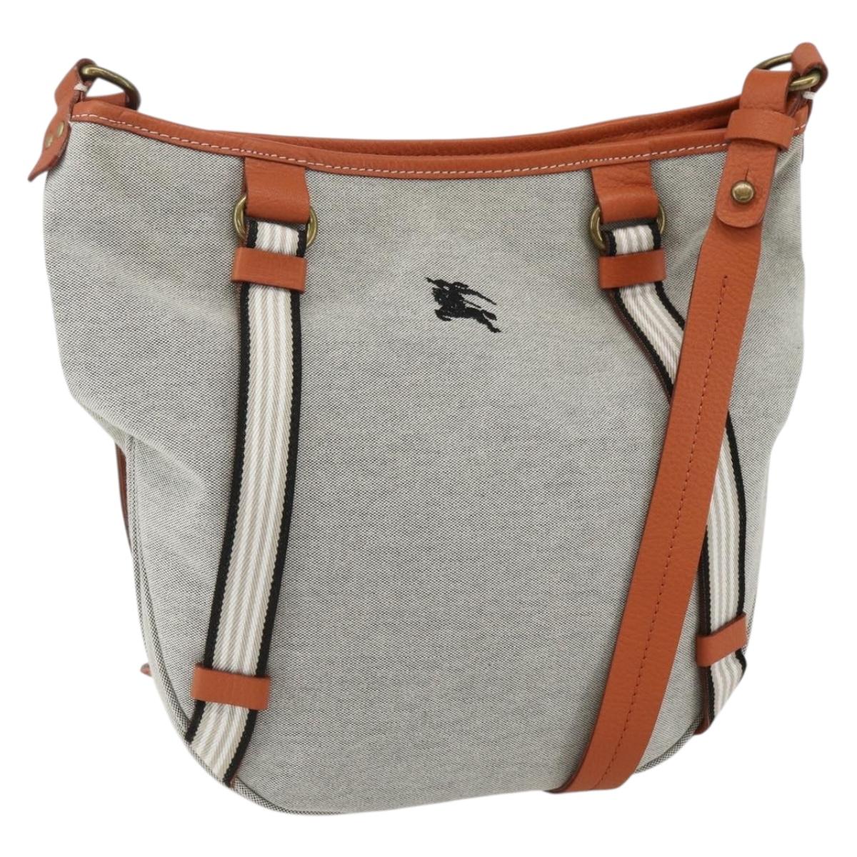 BURBERRY Blue Label Shoulder Bag Canvas Beige Auth 156877