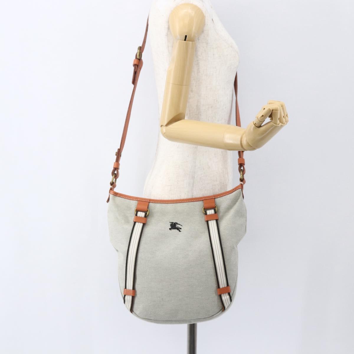 BURBERRY Blue Label Shoulder Bag Canvas Beige Auth 156877