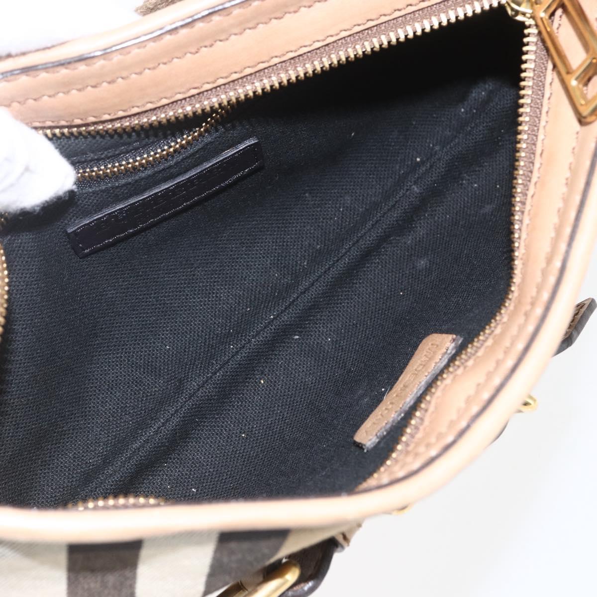 BURBERRY Nova Check Shoulder Bag Canvas Beige Gold Auth 156881V