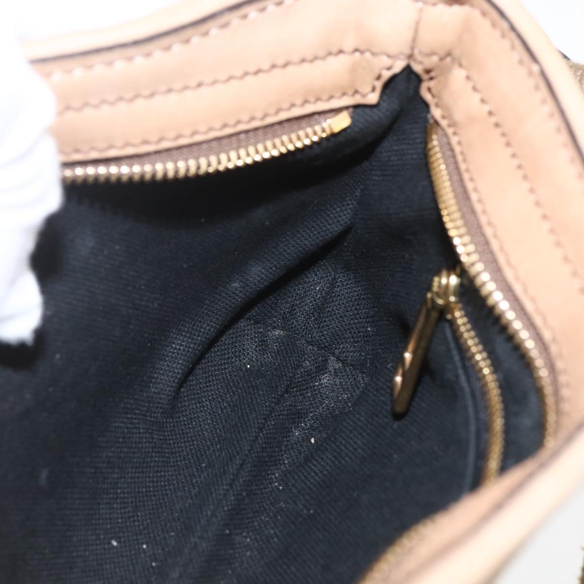 BURBERRY Nova Check Shoulder Bag Canvas Beige Gold Auth 156881V