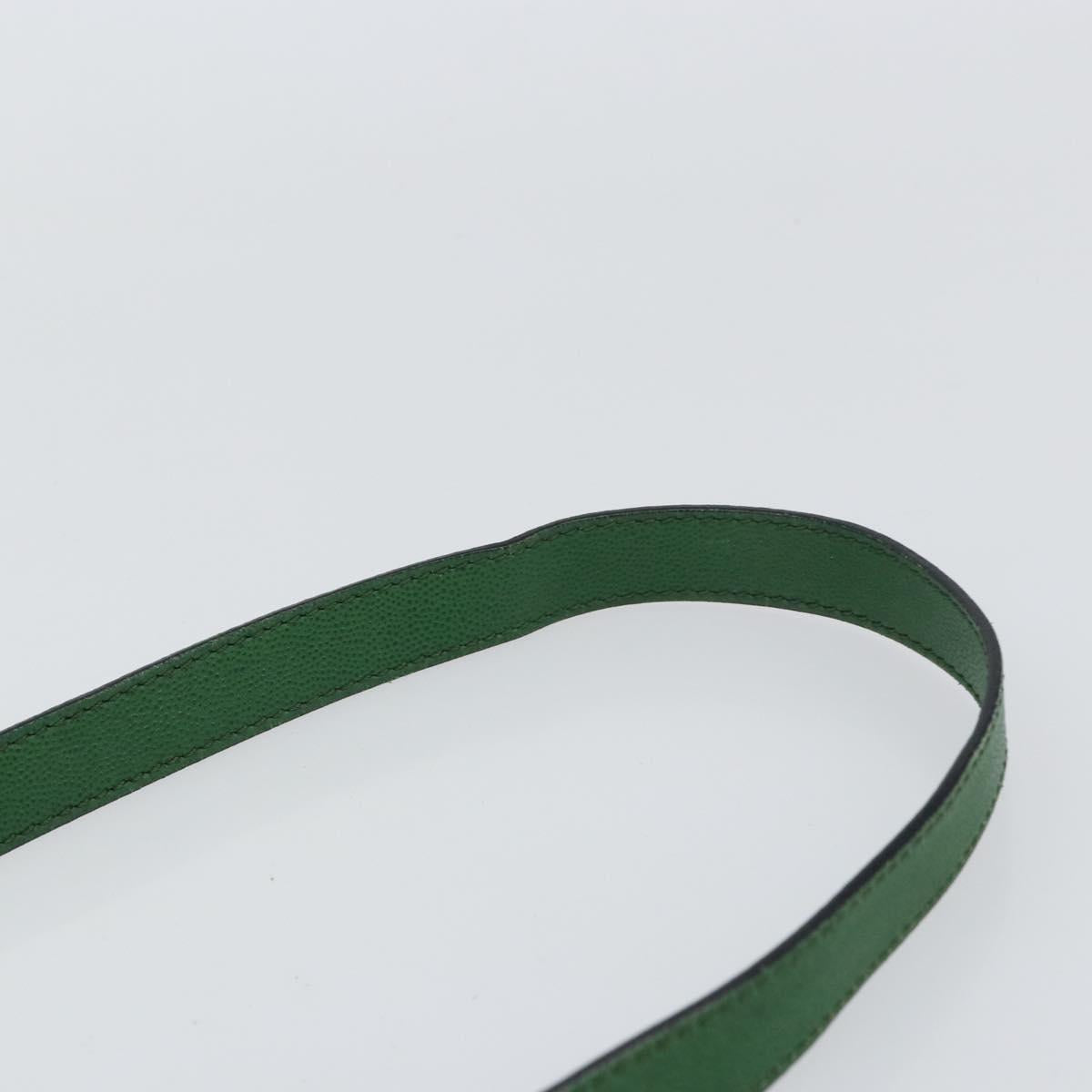 CELINE Shoulder Bag Leather Green Gold Auth 156882