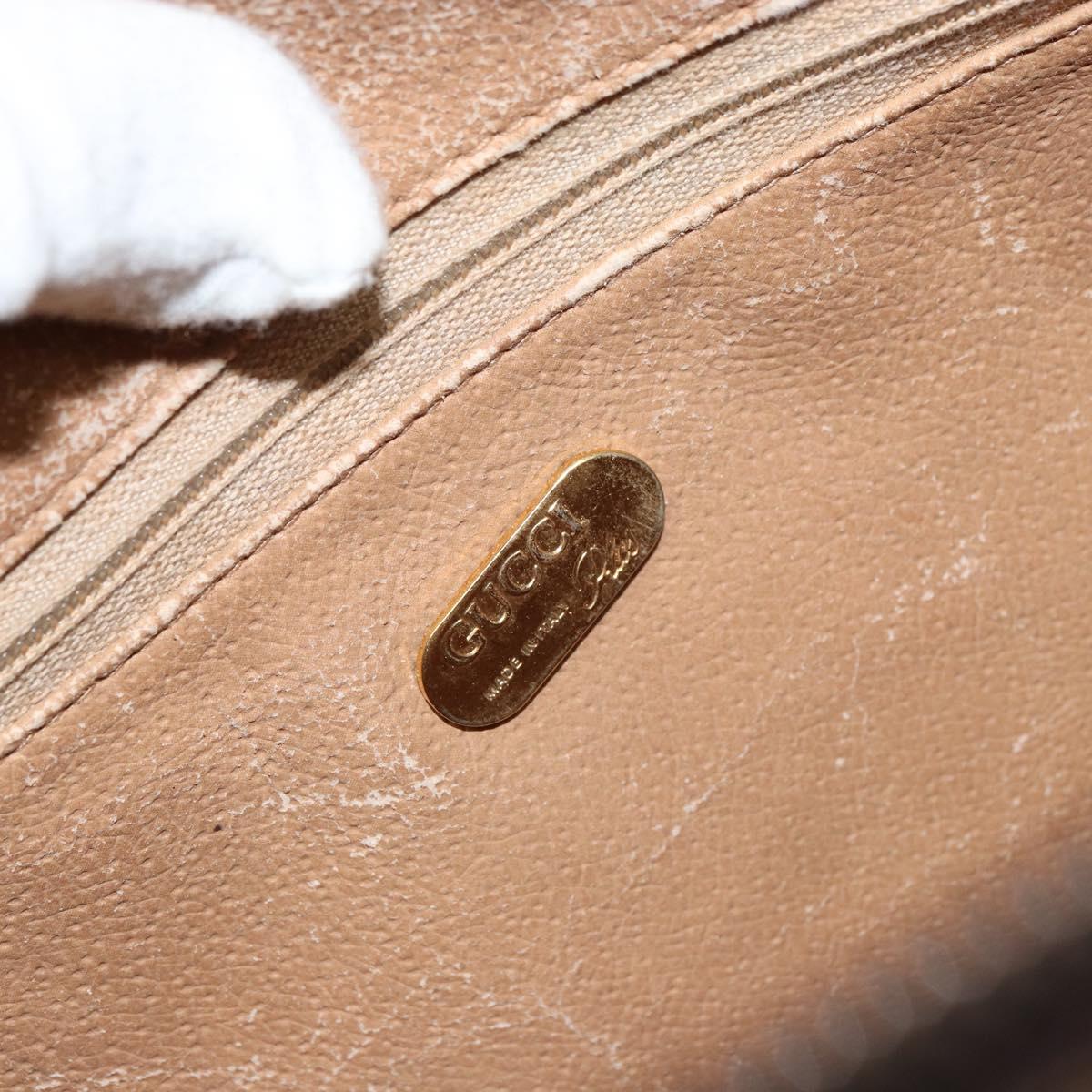 GUCCI GG Plus Supreme Boston Bag PVC Beige Gold Auth 156884