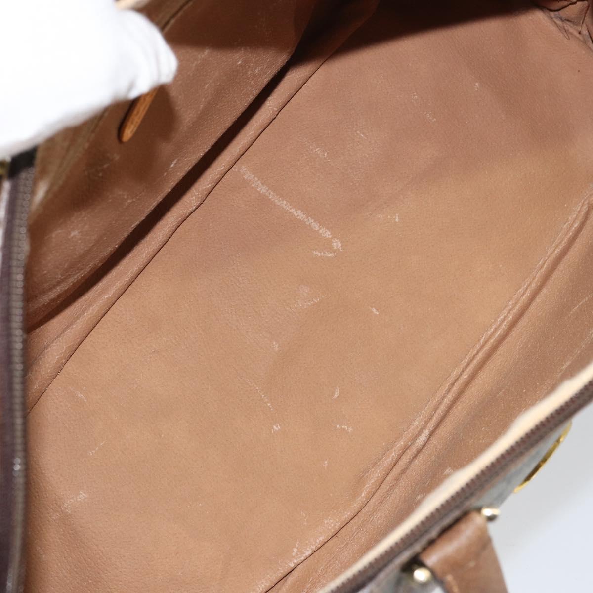 GUCCI GG Plus Supreme Boston Bag PVC Beige Gold Auth 156884