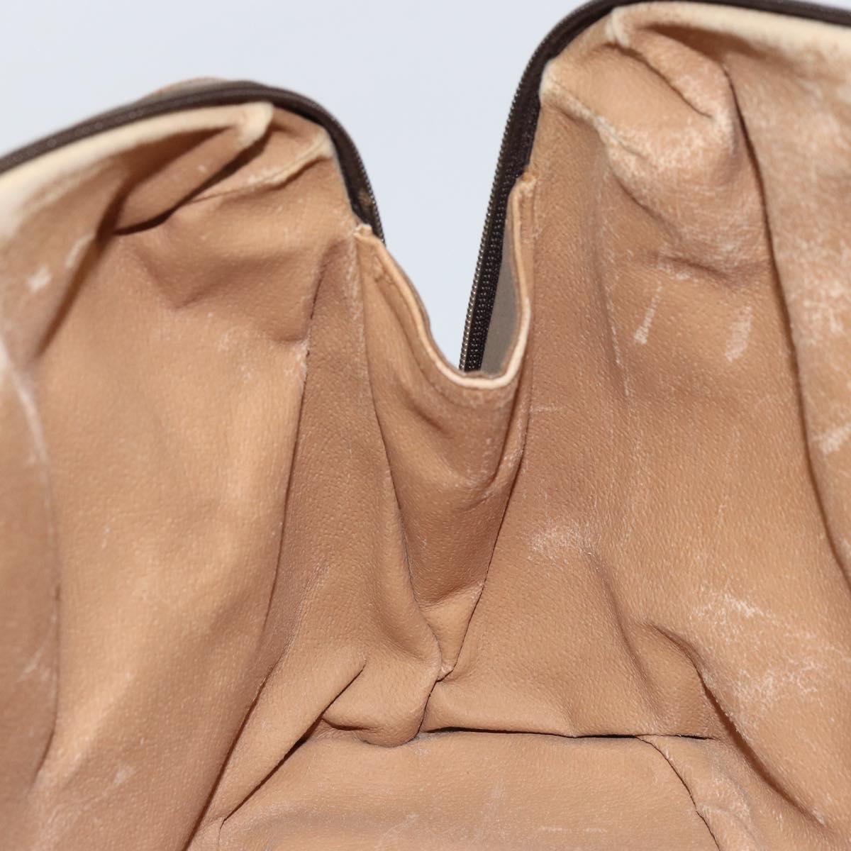 GUCCI GG Plus Supreme Boston Bag PVC Beige Gold Auth 156884