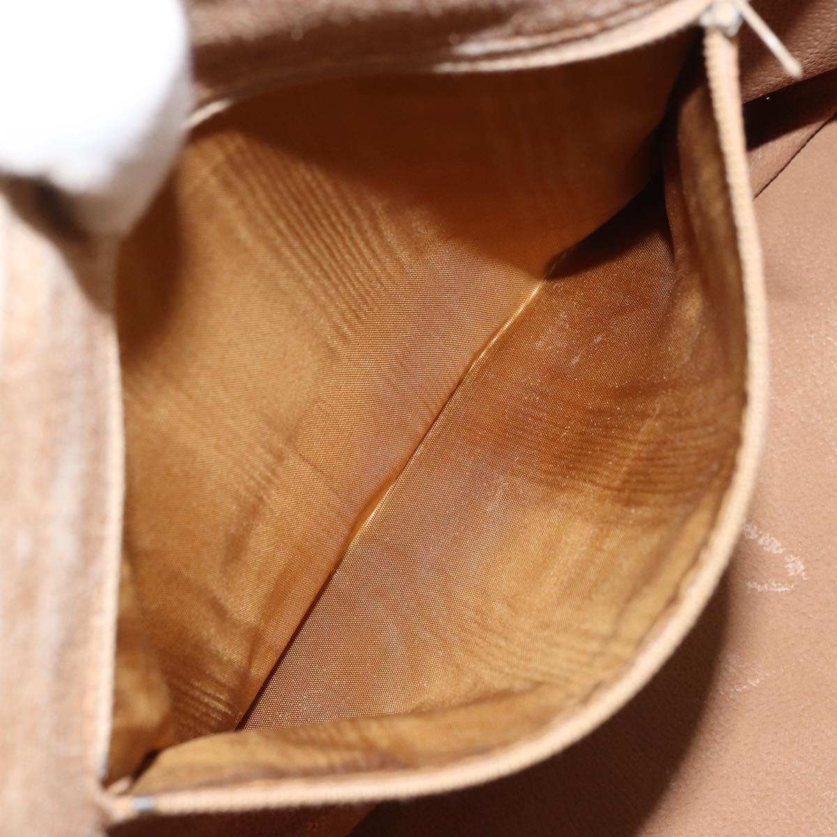 GUCCI GG Plus Supreme Boston Bag PVC Beige Gold Auth 156884