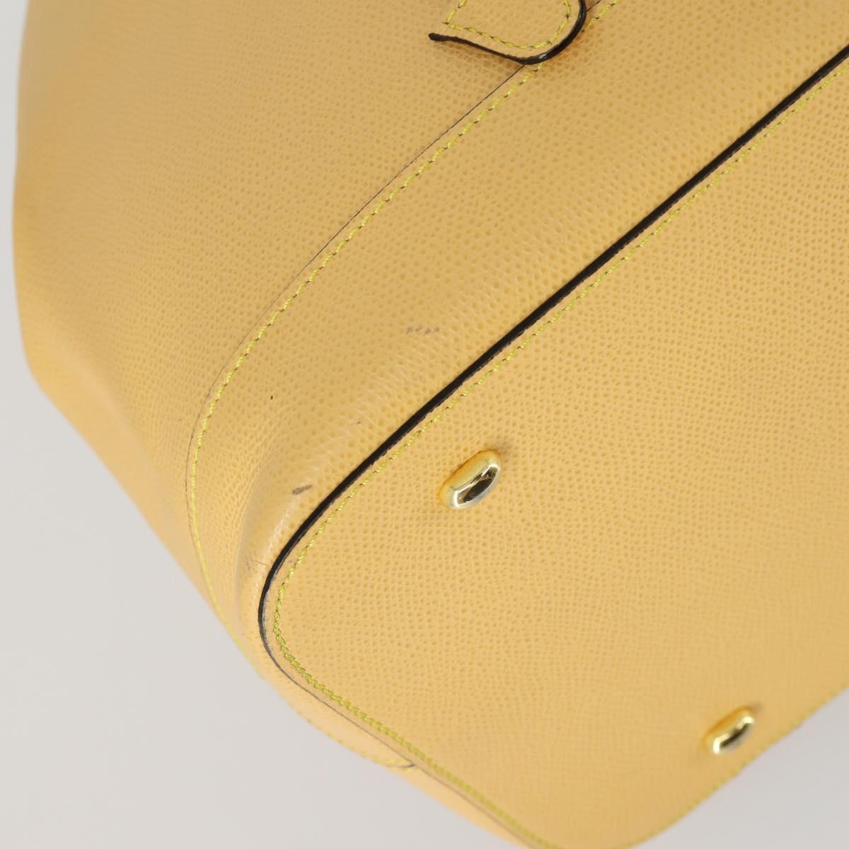 CELINE Shoulder Bag Leather Gold Yellow Auth 156885