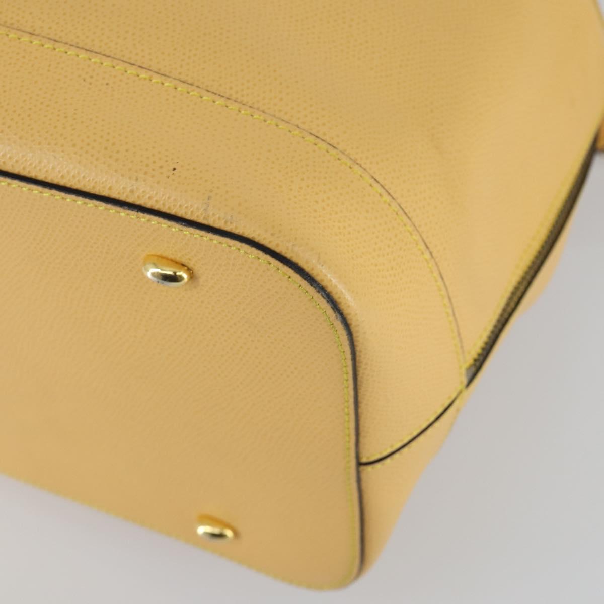 CELINE Shoulder Bag Leather Gold Yellow Auth 156885
