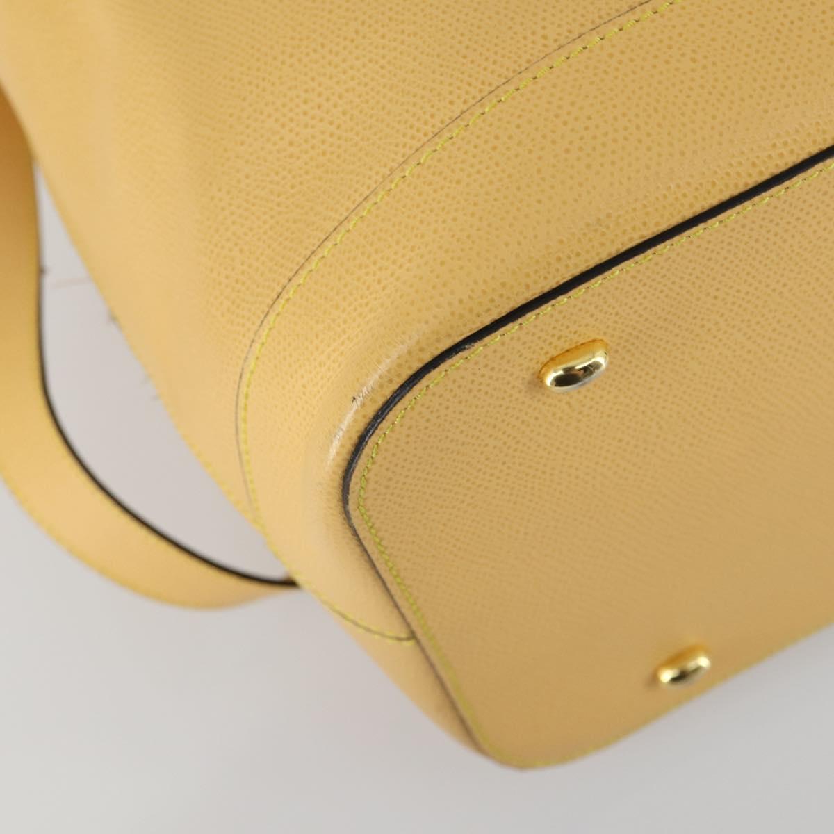 CELINE Shoulder Bag Leather Gold Yellow Auth 156885