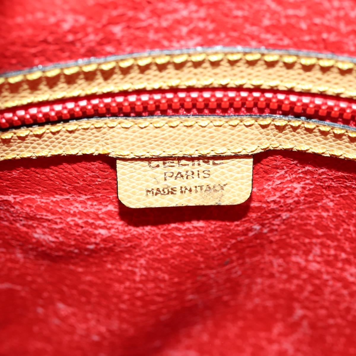 CELINE Shoulder Bag Leather Gold Yellow Auth 156885
