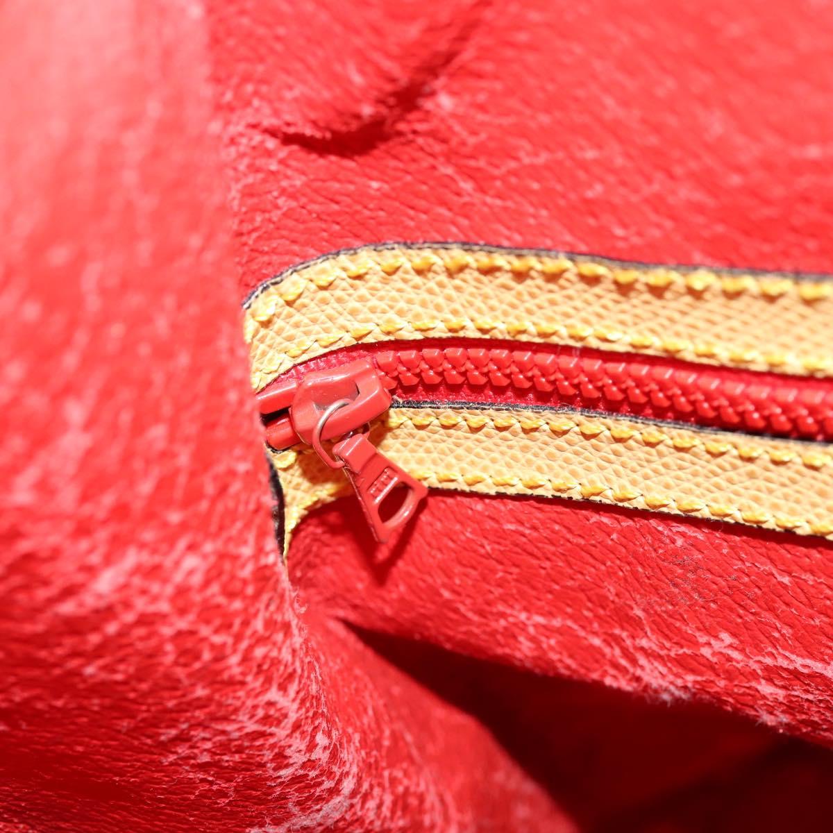 CELINE Shoulder Bag Leather Gold Yellow Auth 156885