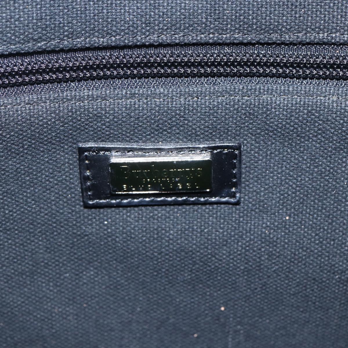 Burberrys Nova Check Blue Label Tote Bag Wool Green Silver Auth 156889