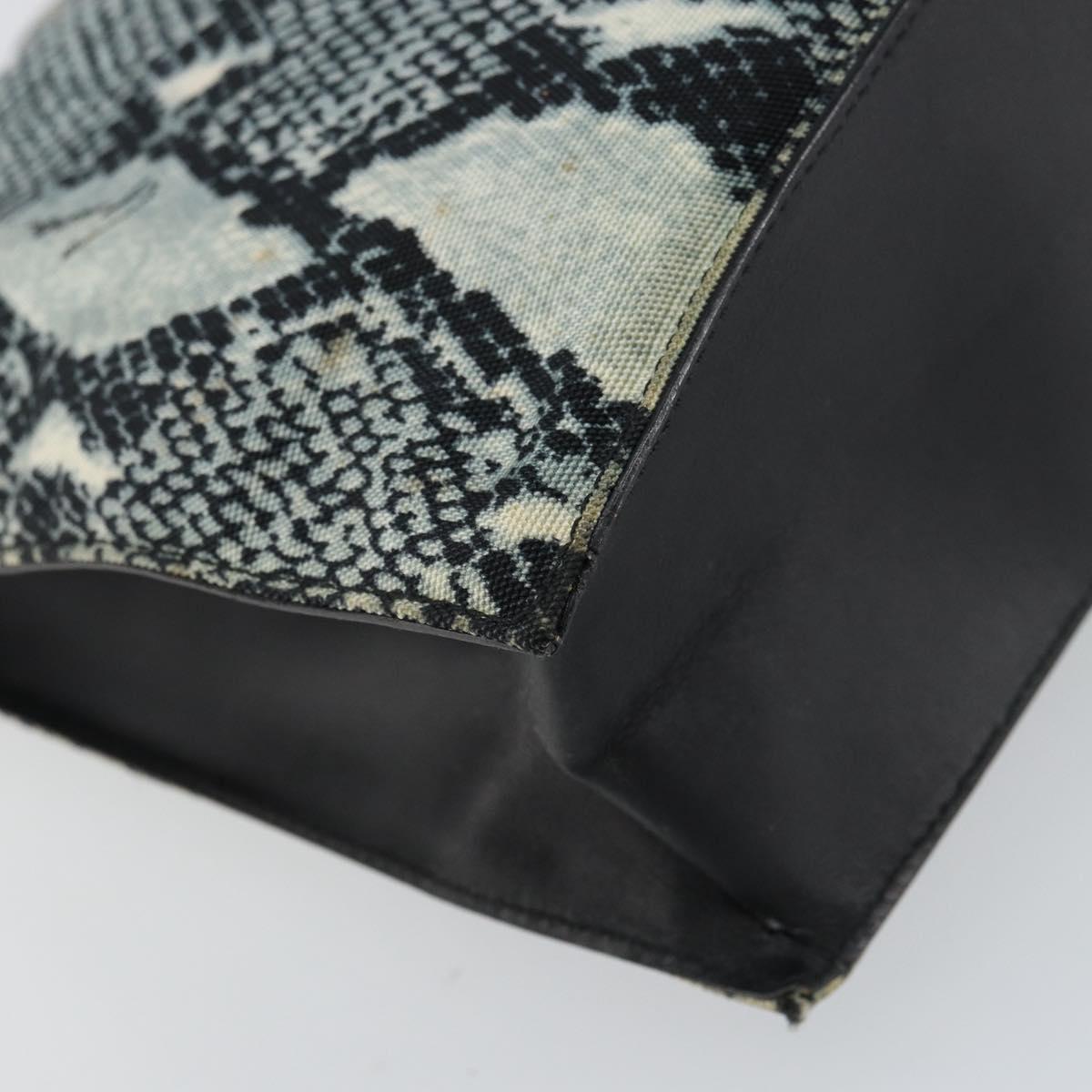 GUCCI Tote Bag Canvas Leather Black Auth 156891