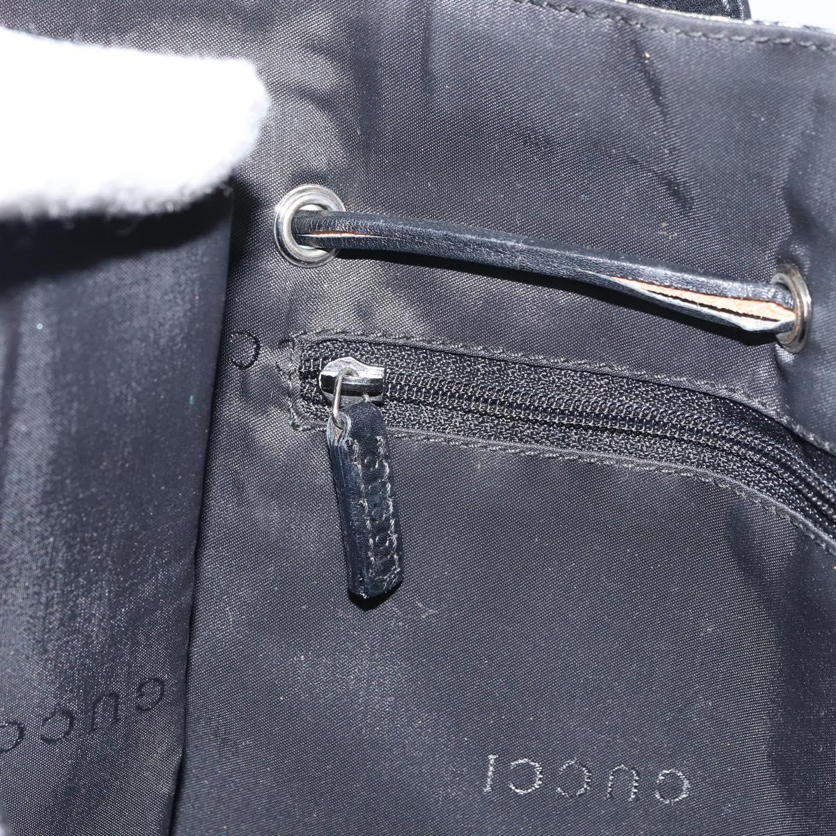 GUCCI Tote Bag Canvas Leather Black Auth 156891