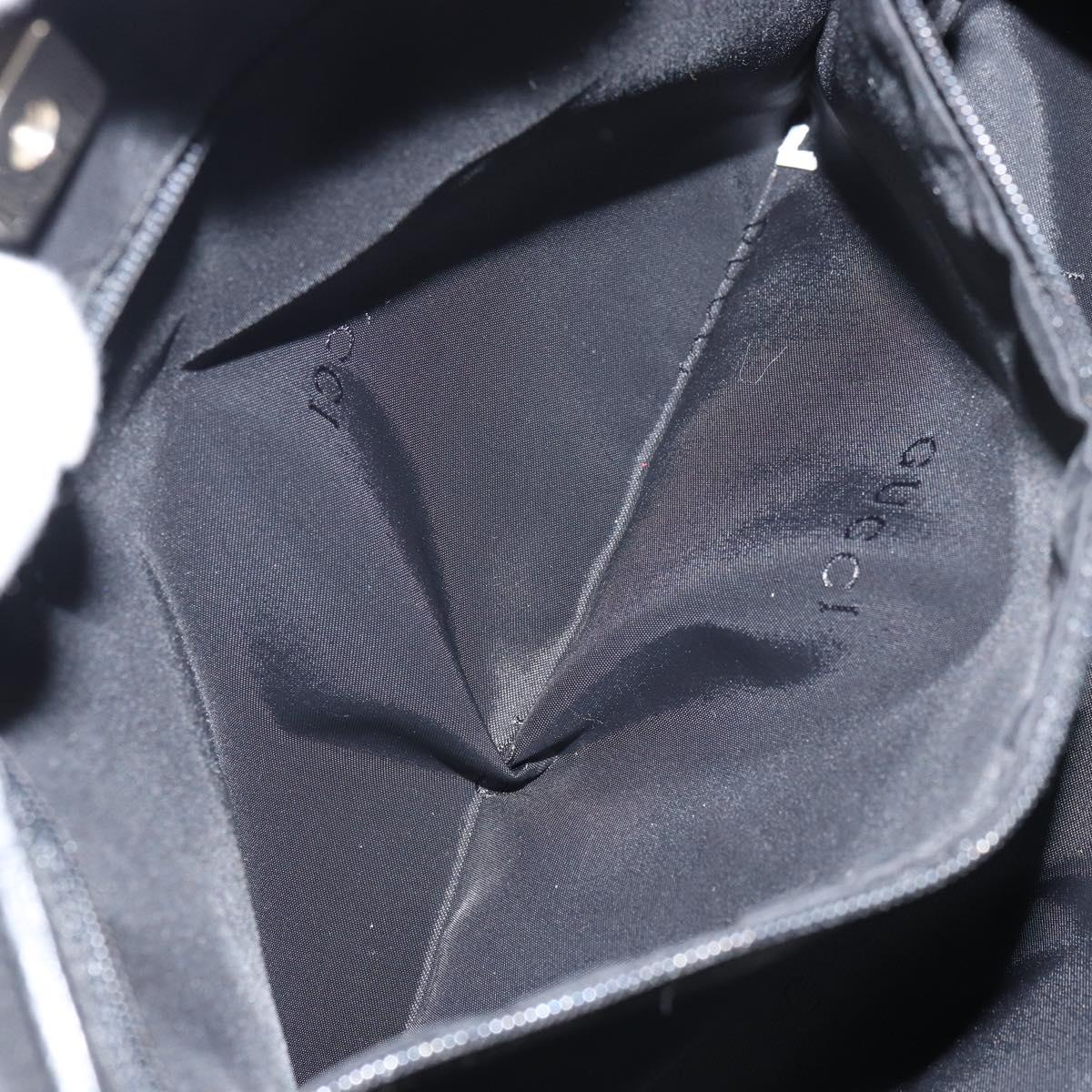 GUCCI Tote Bag Canvas Leather Black Auth 156891