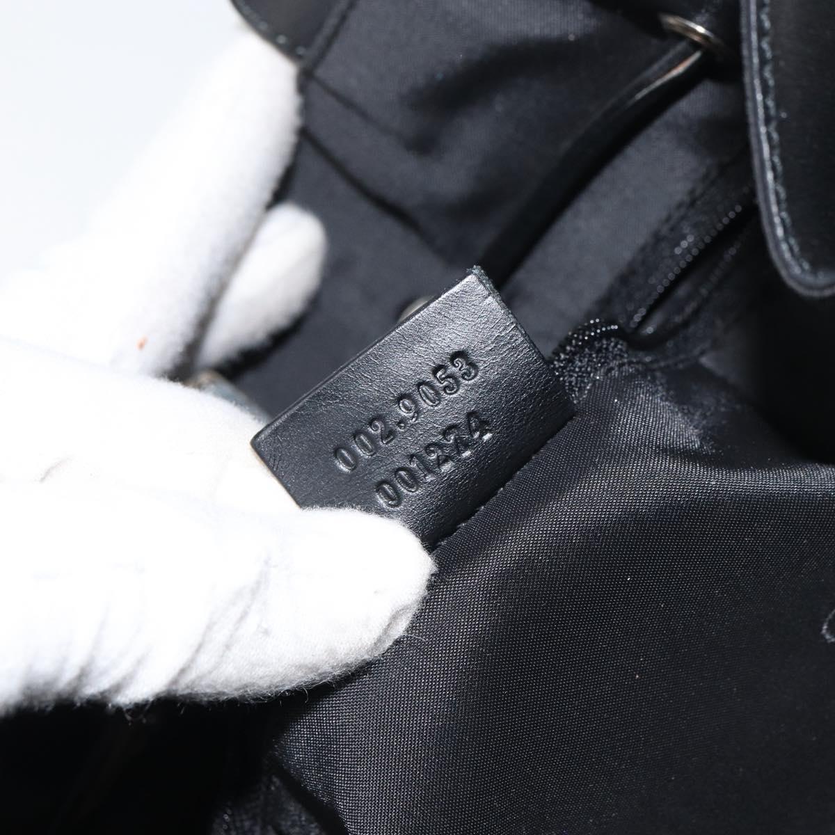 GUCCI Tote Bag Canvas Leather Black Auth 156891