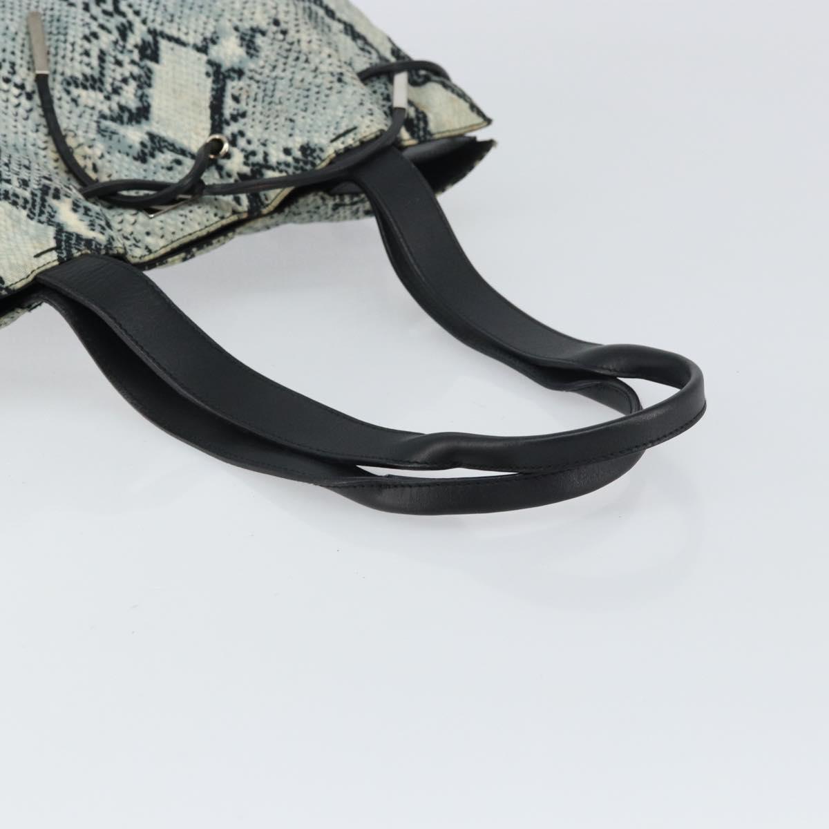 GUCCI Tote Bag Canvas Leather Black Auth 156891