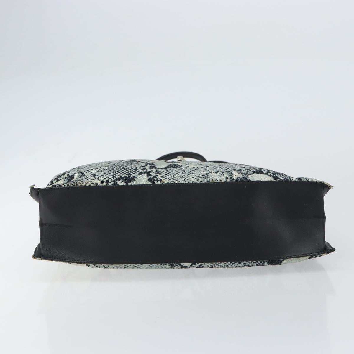 GUCCI Tote Bag Canvas Leather Black Auth 156891