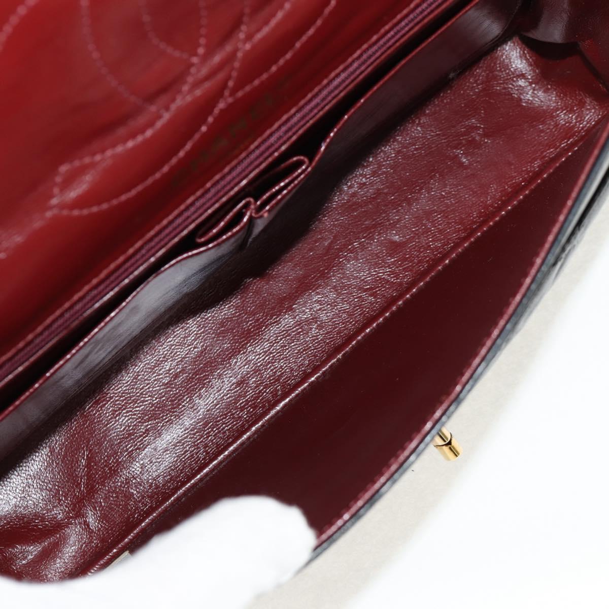 CHANEL Matelasse Chain Paris Limited Bag Lamb Skin Black Gold CC Auth 156894A