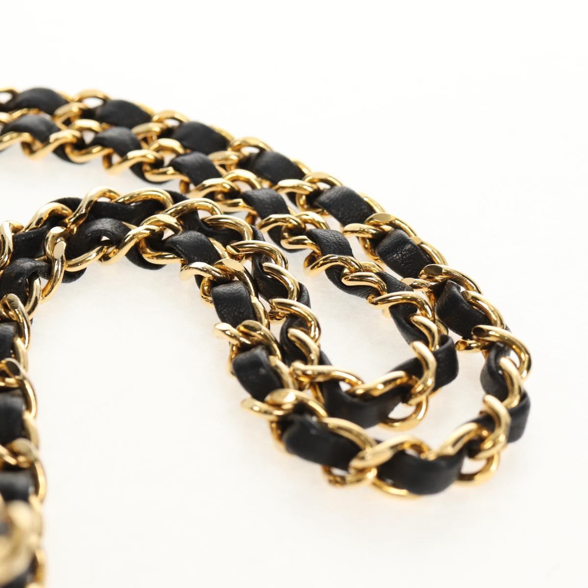 CHANEL Matelasse Chain Paris Limited Bag Lamb Skin Black Gold CC Auth 156894A