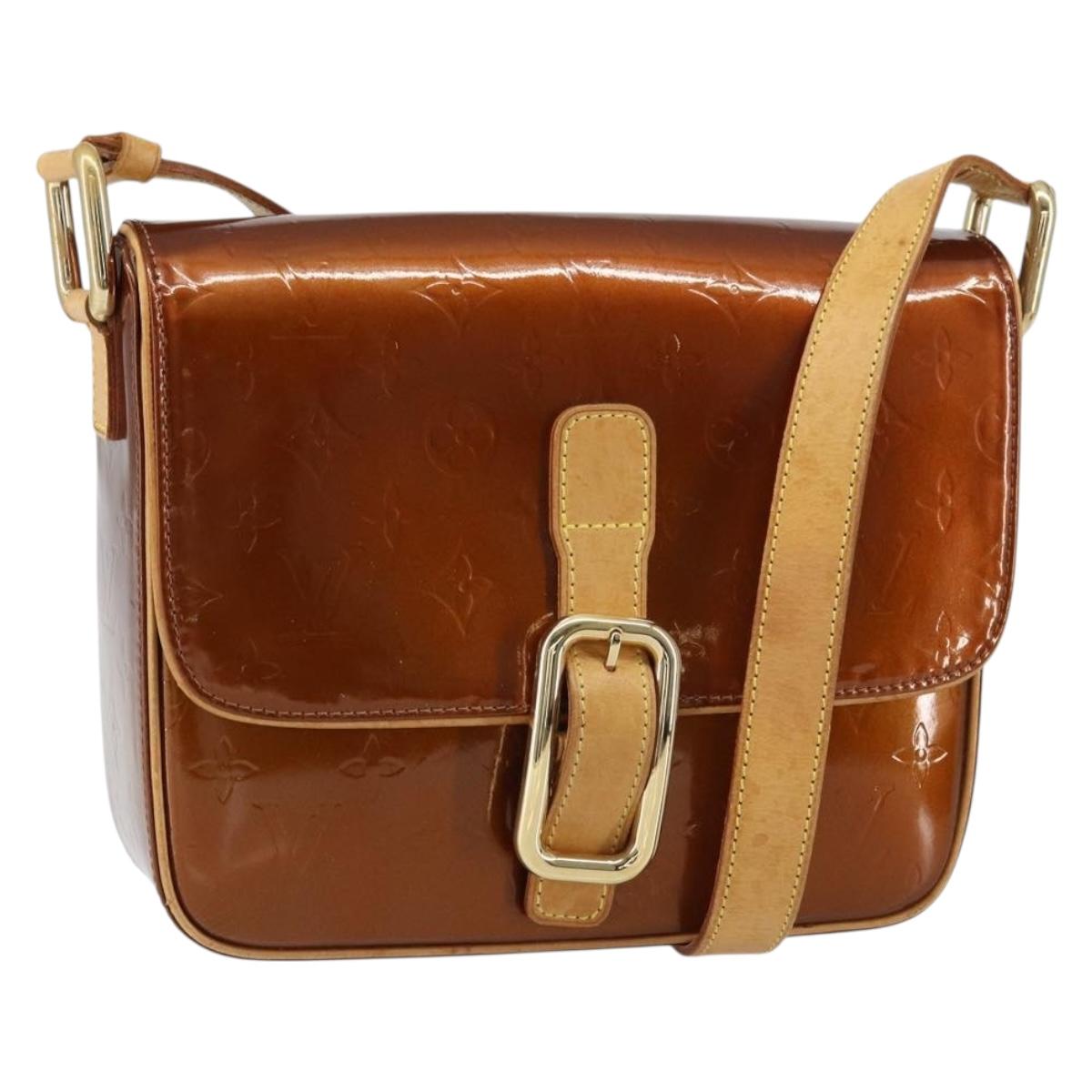 LOUIS VUITTON Monogram Vernis Christie GM Bag Bronze M91107 LV Auth 156898