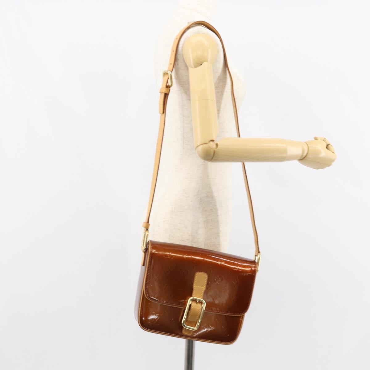 LOUIS VUITTON Monogram Vernis Christie GM Bag Bronze M91107 LV Auth 156898