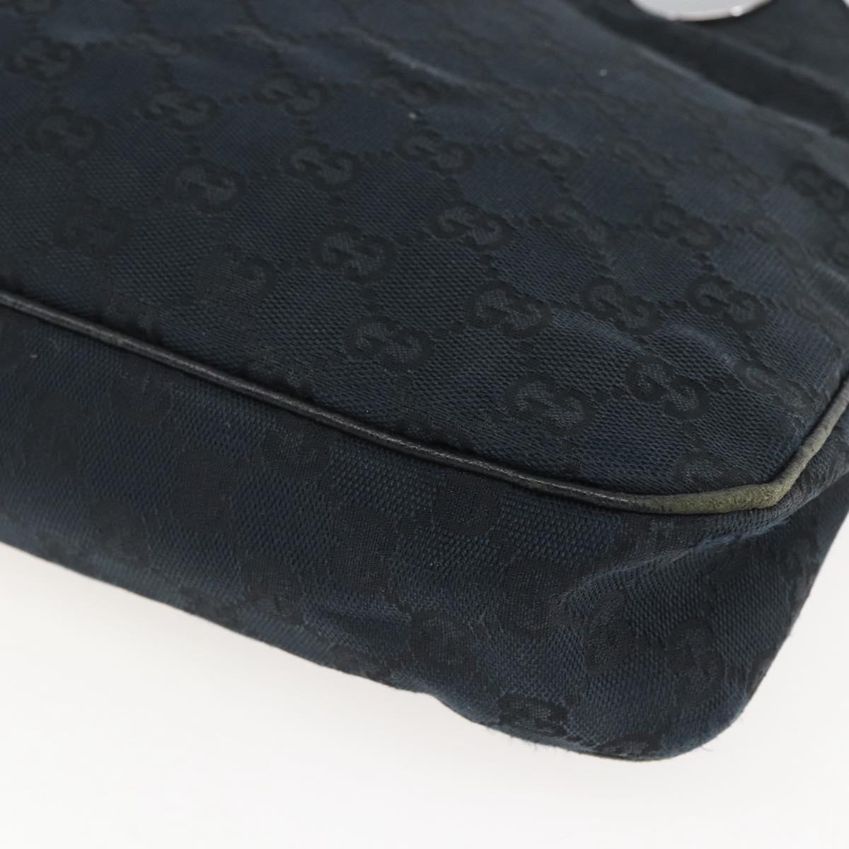 GUCCI GG Canvas Tote Bag Black Silver 121023 Auth 156903