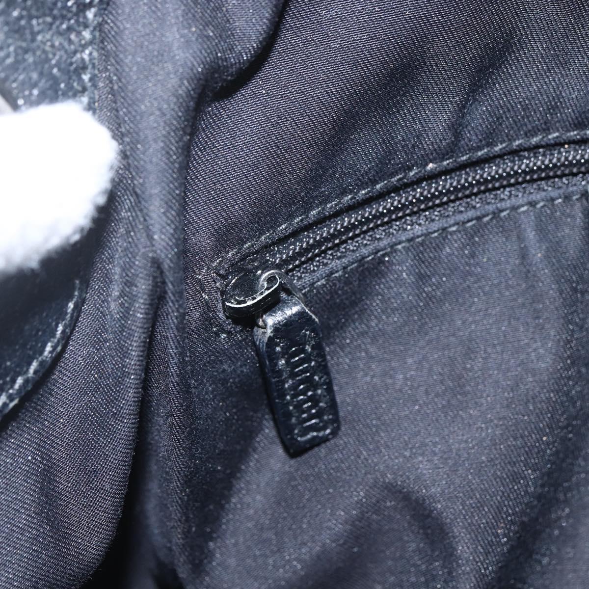 GUCCI GG Canvas Tote Bag Black Silver 121023 Auth 156903