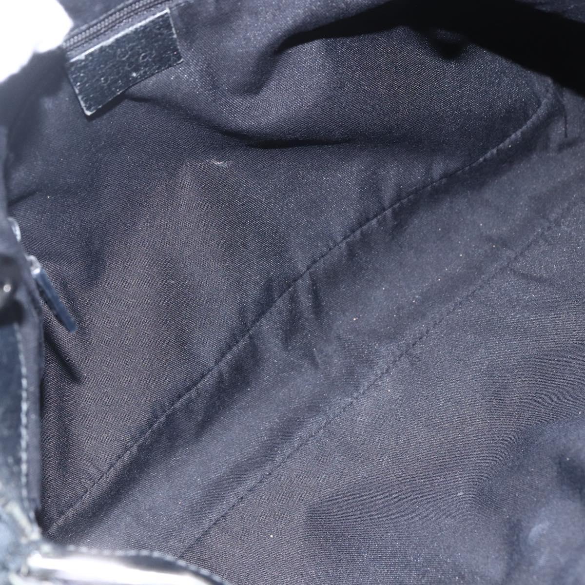 GUCCI GG Canvas Tote Bag Black Silver 121023 Auth 156903