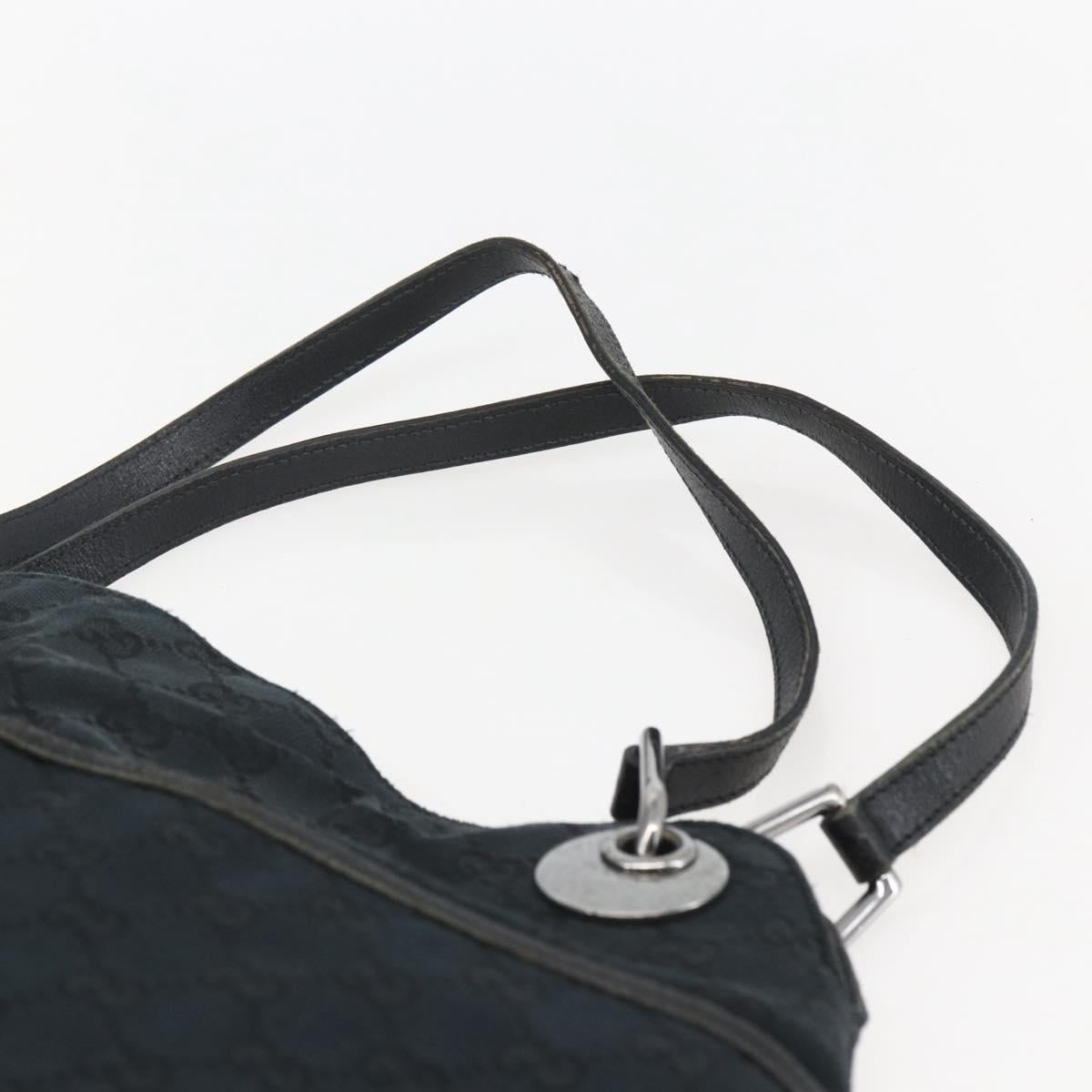 GUCCI GG Canvas Tote Bag Black Silver 121023 Auth 156903