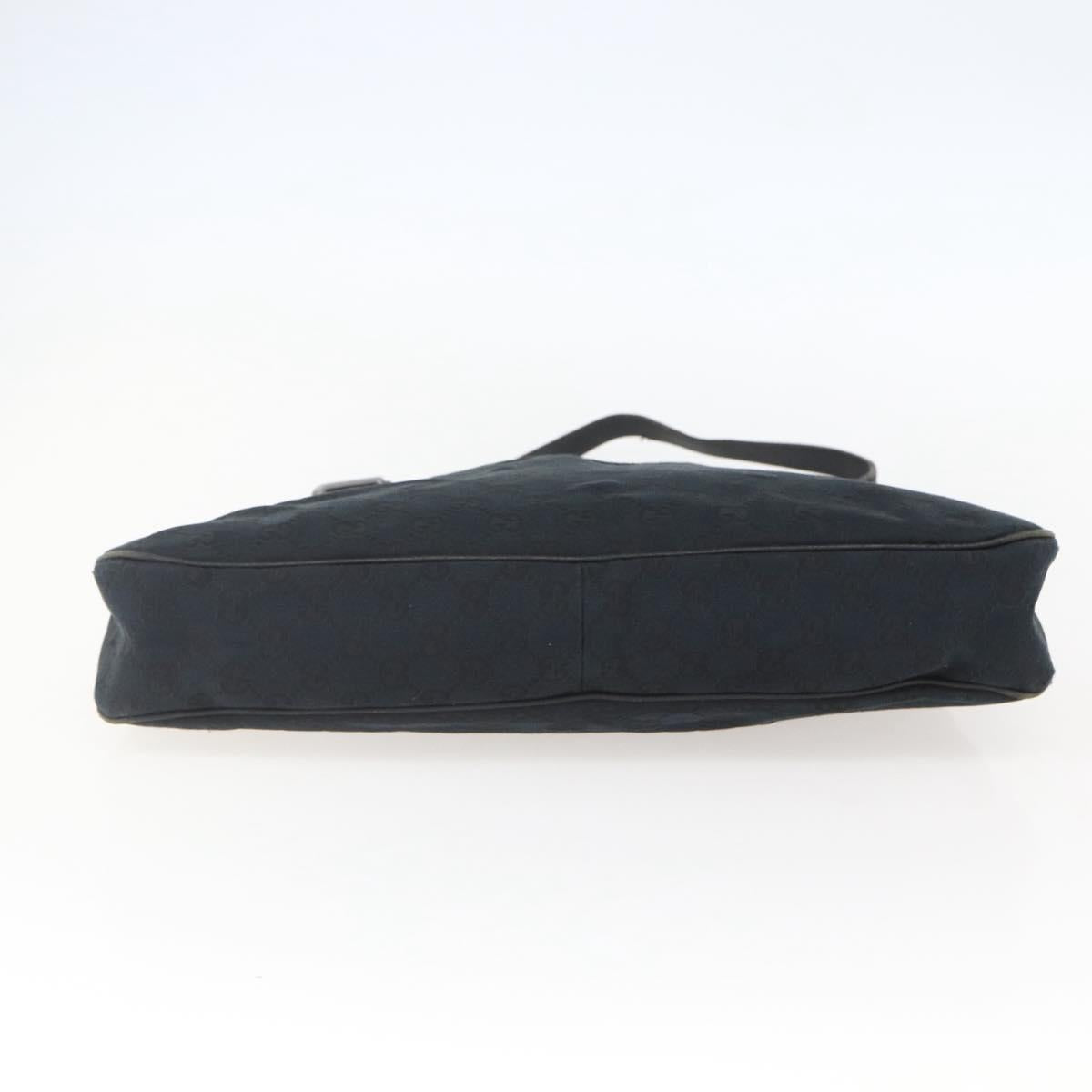 GUCCI GG Canvas Tote Bag Black Silver 121023 Auth 156903