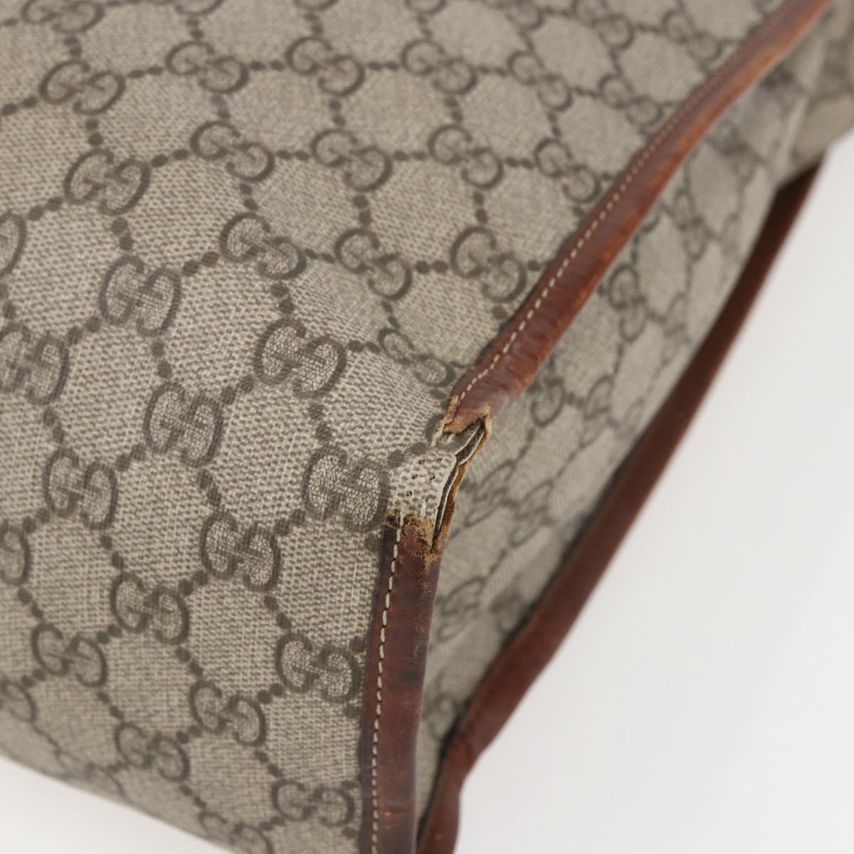 GUCCI GG Supreme Web Sherry Line Tote Bag PVC Beige Red 211135 Auth 156908