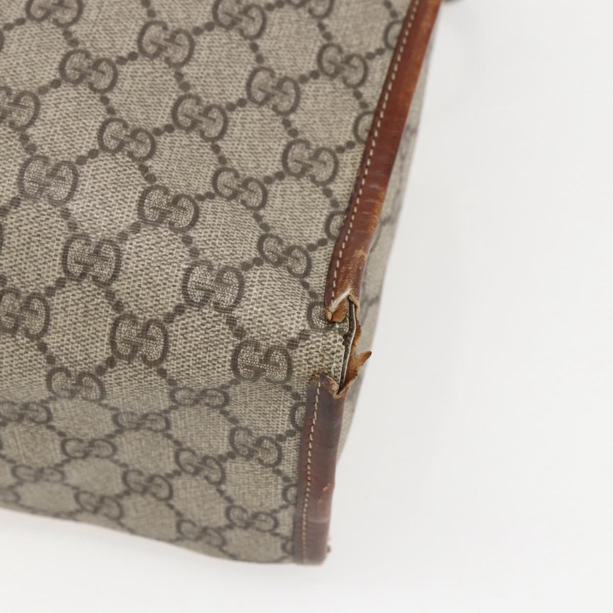 GUCCI GG Supreme Web Sherry Line Tote Bag PVC Beige Red 211135 Auth 156908