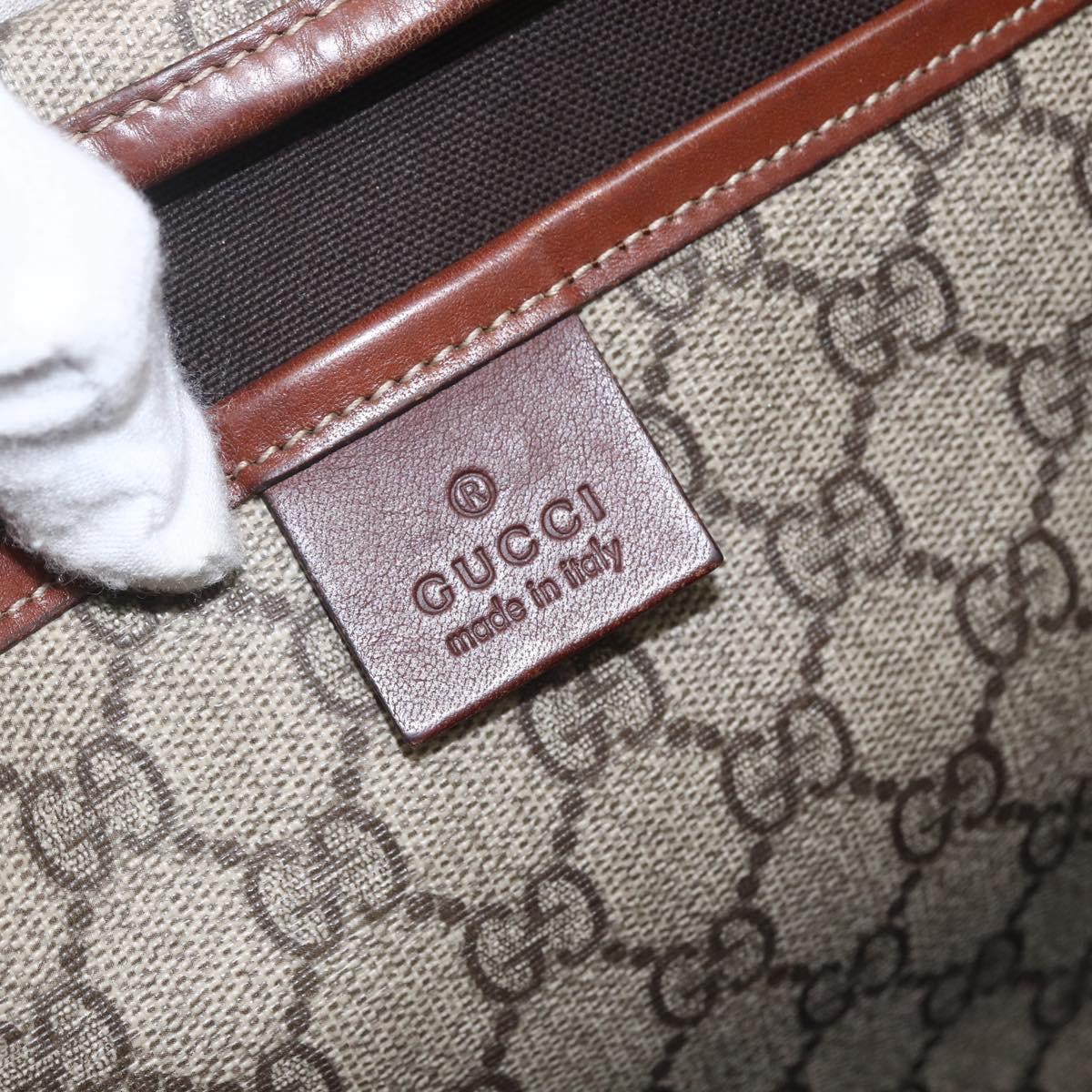 GUCCI GG Supreme Web Sherry Line Tote Bag PVC Beige Red 211135 Auth 156908