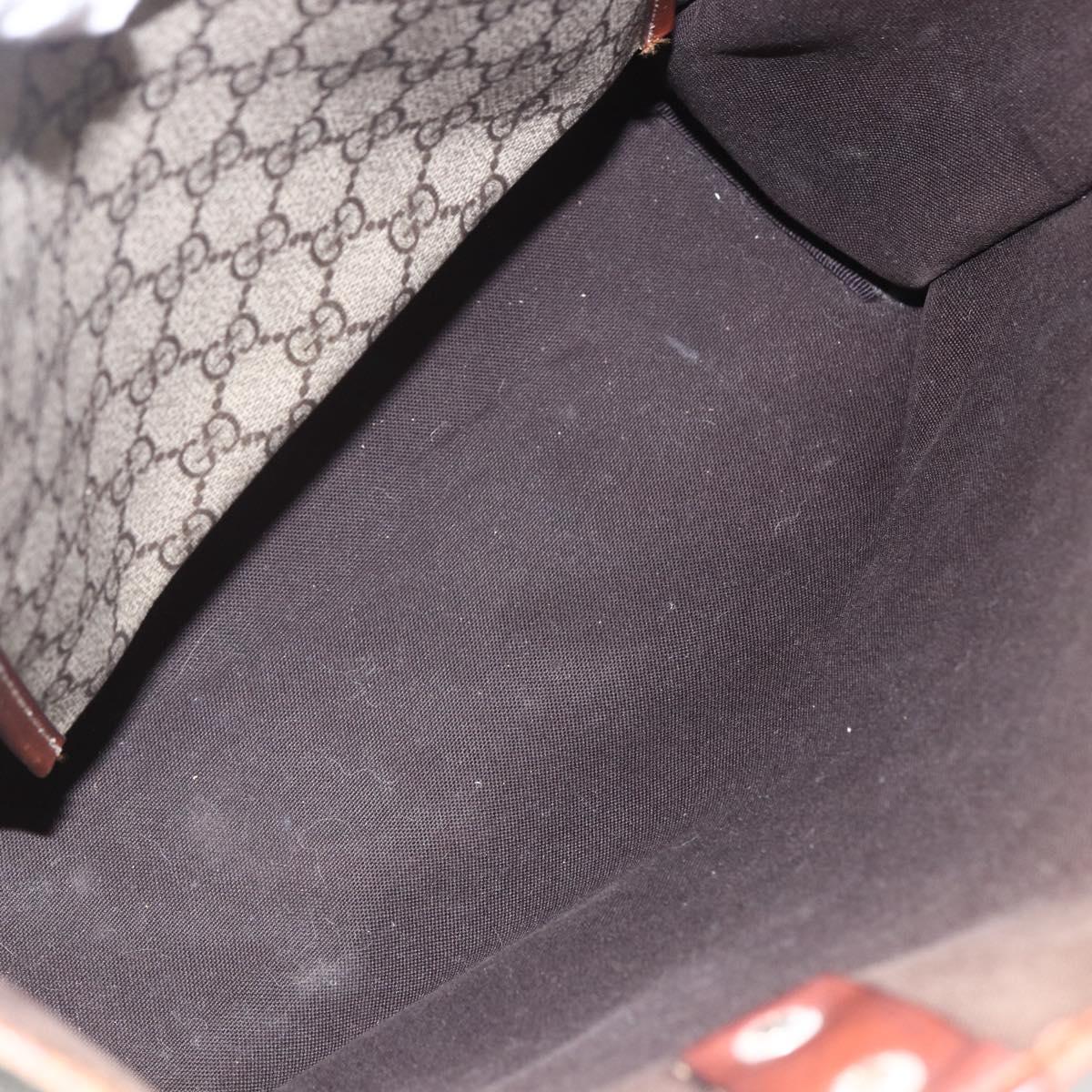 GUCCI GG Supreme Web Sherry Line Tote Bag PVC Beige Red 211135 Auth 156908