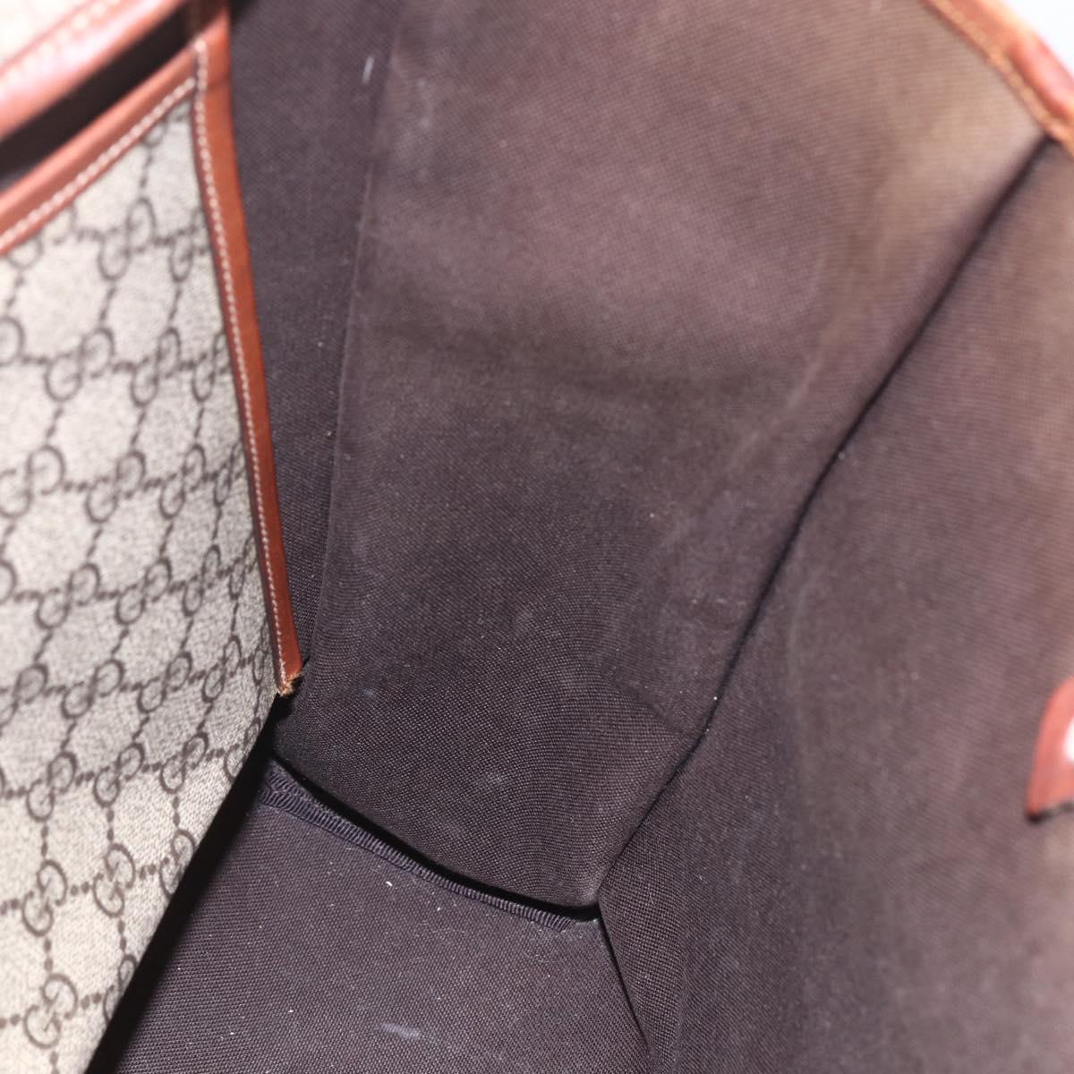 GUCCI GG Supreme Web Sherry Line Tote Bag PVC Beige Red 211135 Auth 156908