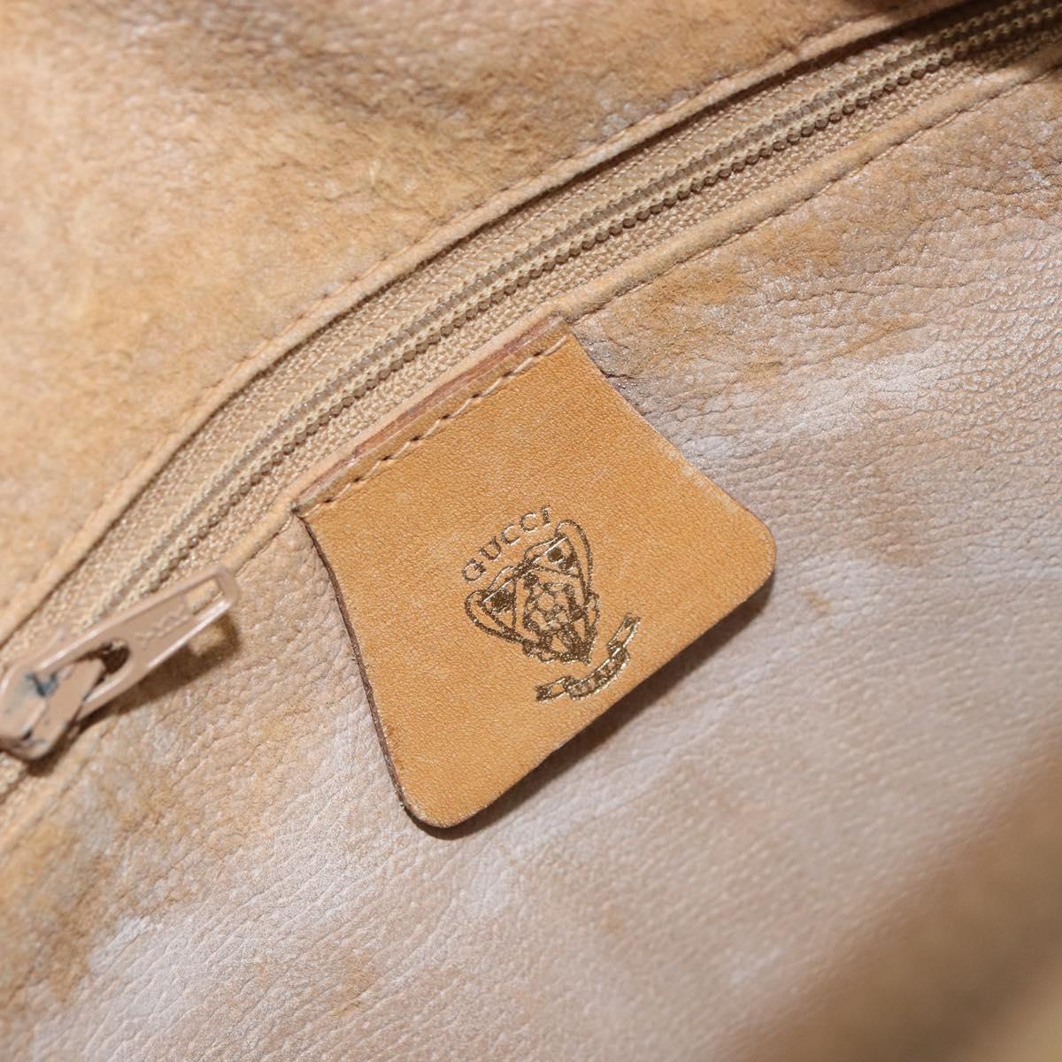 GUCCI Micro GG Supreme Shoulder Bag PVC Beige Gold Auth 156909