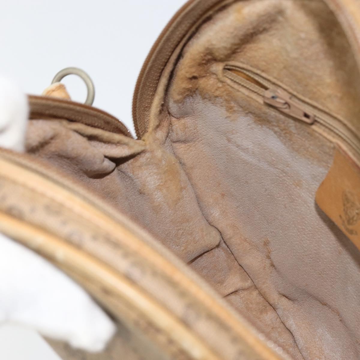 GUCCI Micro GG Supreme Shoulder Bag PVC Beige Gold Auth 156909