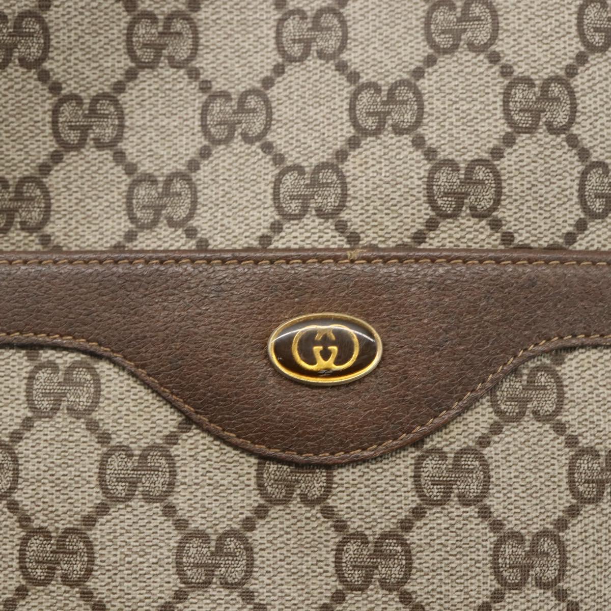 GUCCI GG Supreme Web Sherry Line Tote Bag PVC Beige Red 39 02 003 Auth 156910