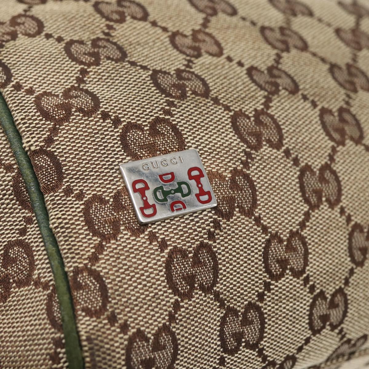 GUCCI GG Canvas Web Sherry Line Tote Bag Beige Red 145810 Auth 156911