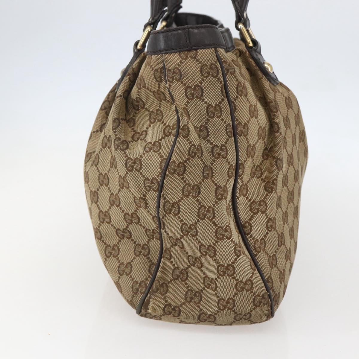 GUCCI GG Canvas Tote Bag Beige Gold 296835 Auth 156913