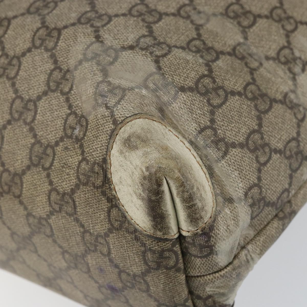 GUCCI GG Supreme Tote Bag PVC Beige 211137 Auth 156914