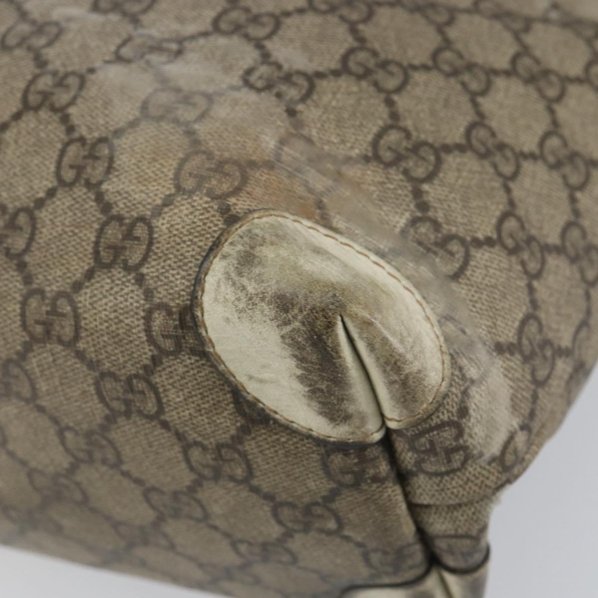 GUCCI GG Supreme Tote Bag PVC Beige 211137 Auth 156914