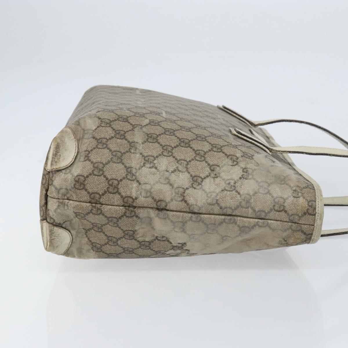 GUCCI GG Supreme Tote Bag PVC Beige 211137 Auth 156914