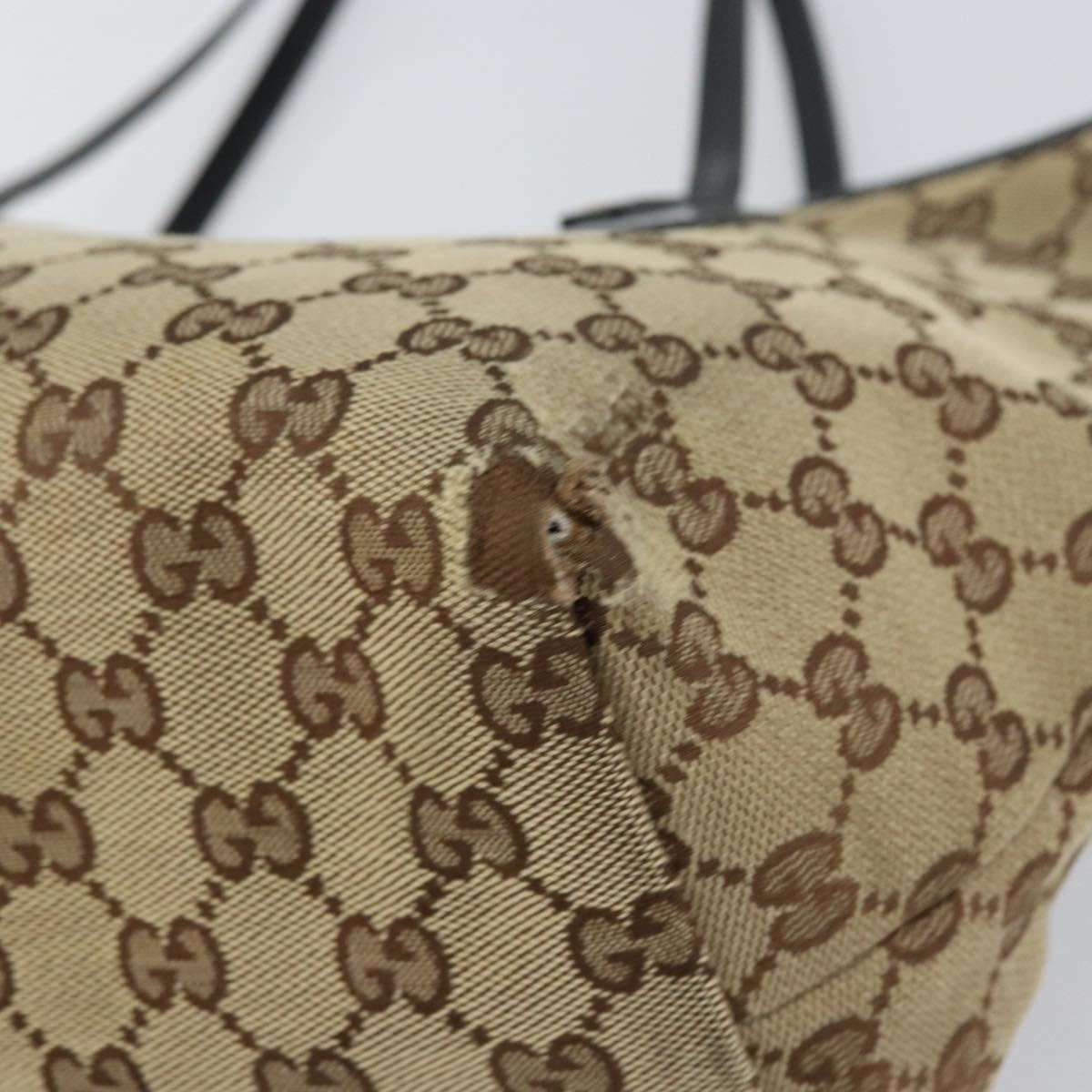 GUCCI GG Canvas Tote Bag Beige Gold 211976 Auth 156915