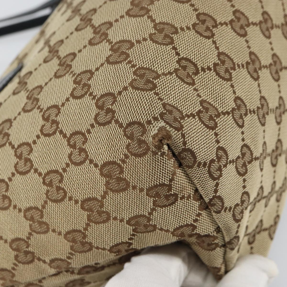 GUCCI GG Canvas Tote Bag Beige Gold 211976 Auth 156915