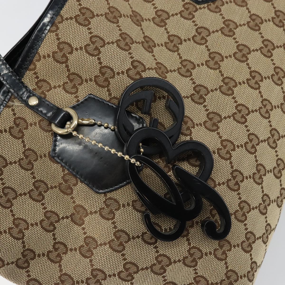 GUCCI GG Canvas Tote Bag Beige Gold 211976 Auth 156915