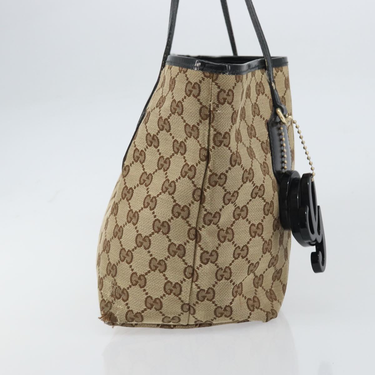 GUCCI GG Canvas Tote Bag Beige Gold 211976 Auth 156915